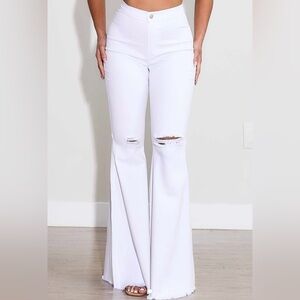 White Flared Women's Pants